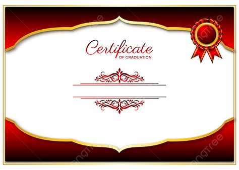 Certificate Graduation Border Template Design Red Gradient Certificate
