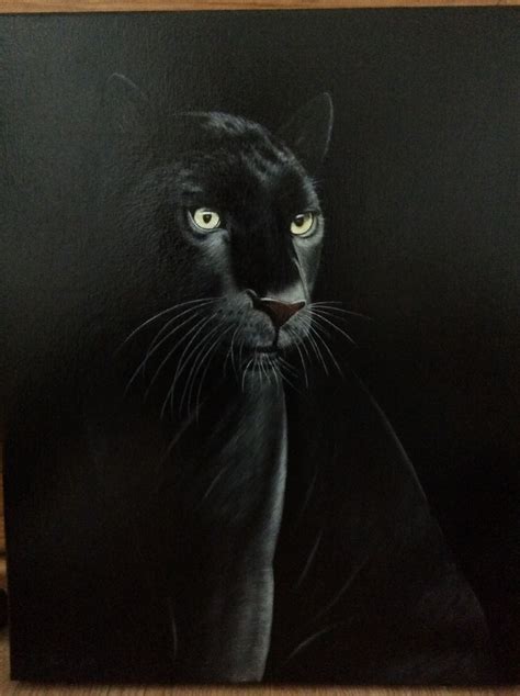 The Black Panther Oil Paints On Canvas 41x51cm By Jstamp Gateshead