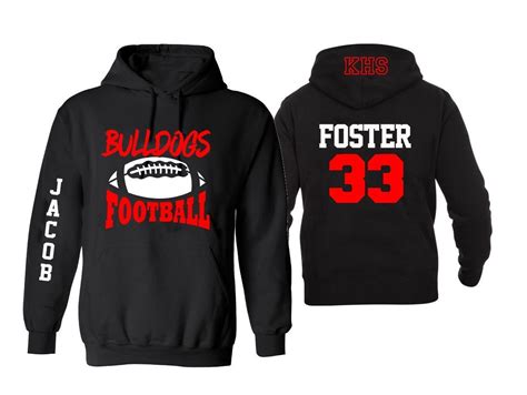 Football Hoodie Customize With Your Team And Colors Adult Or Etsy