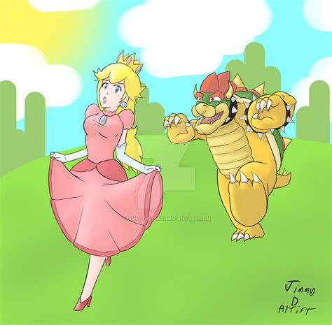 Peach And Bowser By Jimmydartist On Deviantart