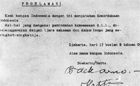 Teks Proklamasi Kemerdekaan Indonesia Sejarah Penjelasannya