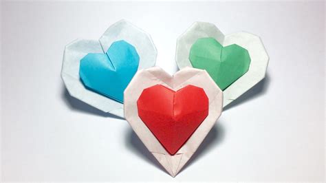 3d Heart Origami Love Heart Double Heart By Paperph2 Youtube