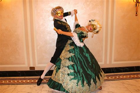 Masquerade Ball Dancers In Waltz And Baroque Style