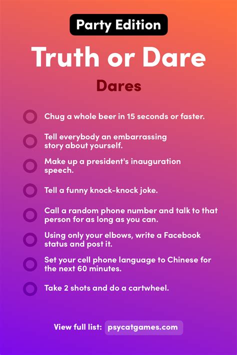 Truth Or Dare Game Questions Payubro