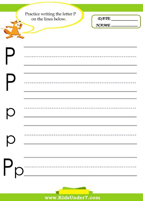Practice Writing The Letter P