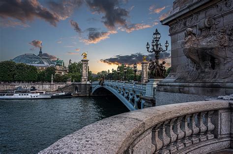 Images Paris France Pont Alexandre Iii Seine River Bridge Riverboat
