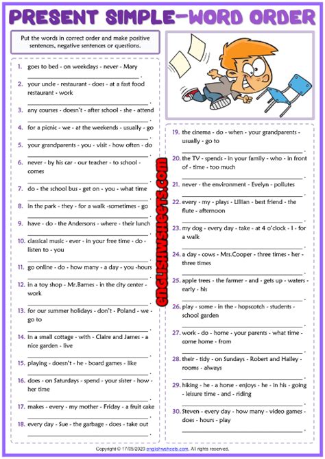 Correct Sentence Worksheet