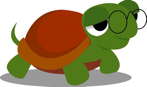 Turtle With Glasses Illustration Vector On White Background 13766832