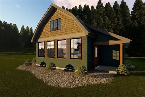 The loft is accessible by a ladder, as the footprint of this cabin is too small to allow. Cottage Plan: 600 Square Feet, 1 Bedroom, 1 Bathroom - 348 ...