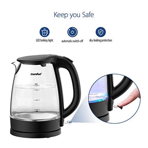 Comfee Glass Electric Tea Kettle And Hot Water Boilerbpa Free 17l