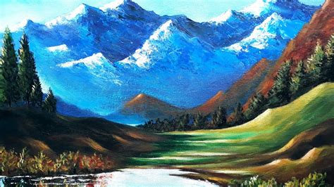 Snowy Mountain Landscape Acrylic Painting Youtube