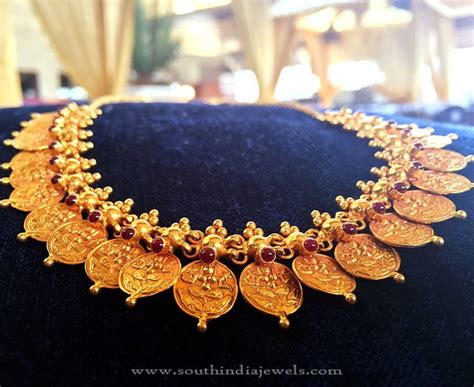 Traditional Gold Coin Necklace From Manubhai South India Jewels