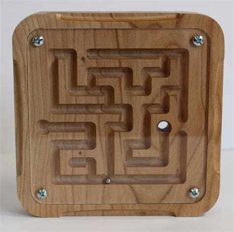 Wooden Double Sided Maze Puzzle Game Etsy