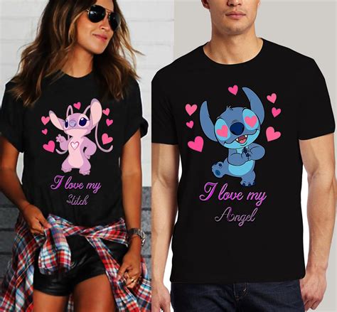 Stitch And Angel Couple Disney Shirt Couple Love T Shirts Etsy Ropa