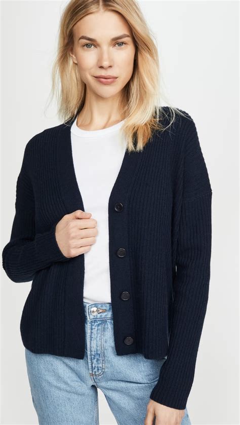 Vince Ribbed Button Cardigan Wardrobe Essentials On Sale Popsugar