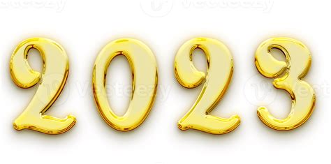 Golden Volumetric 3d Text Of The Inscription 2023 Isolated Cut Out