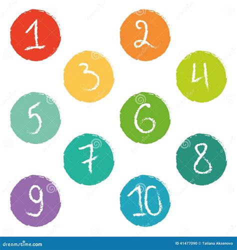 Set Of Ten Colorful Numerical Circles Stock Vector Illustration Of