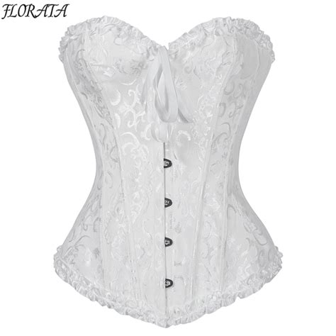 New White Tops Corset Sexy Lingerie Plus Size Tops Overbust Corset