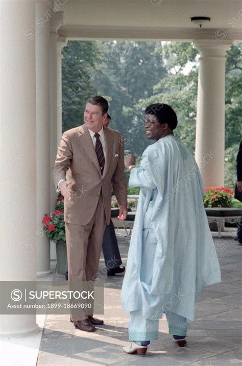 President Reagan With Liberian Leader Samuel Doe Superstock