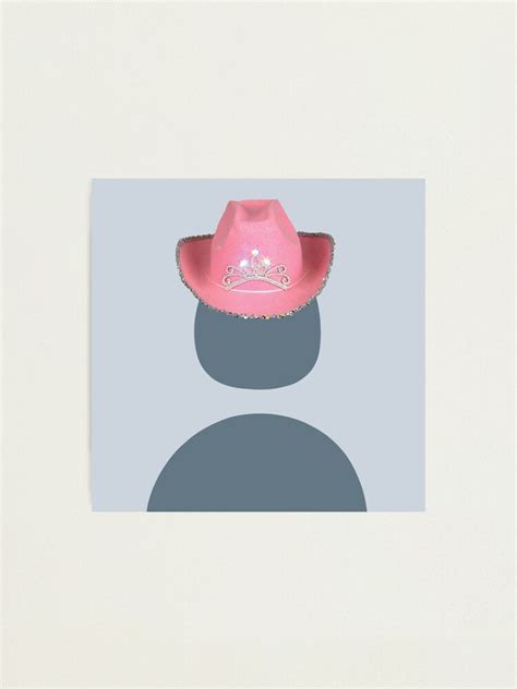 Pfp Wearing A Pink Cowboycowgirl Hat Photographic Print By Reesewolf