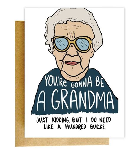 knc fake youre gonna be a grandma card grandma cards funny birthday cards funny greetings