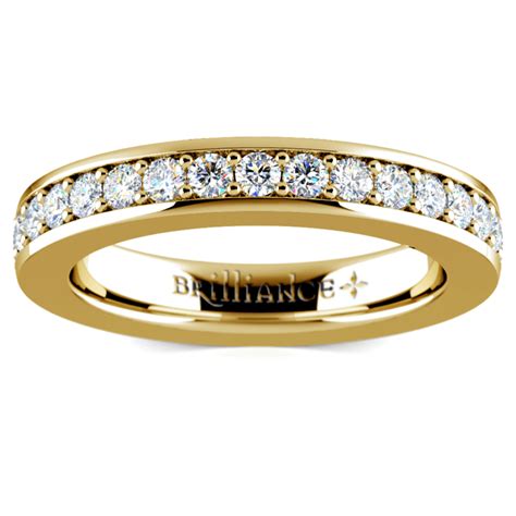 Pave Diamond Eternity Ring In Yellow Gold 1 Ctw