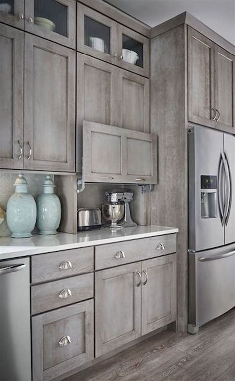 Stunning Gray Farmhouse Kitchen Cabinet Makeover Ideas Rustic Kitchen Cabinets Rustic