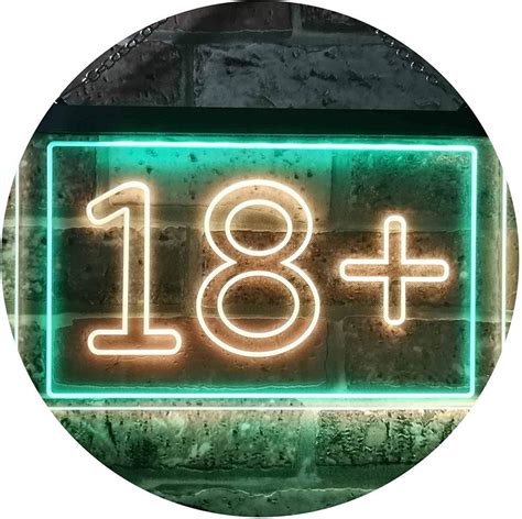 Adults Only 18 Led Neon Light Sign