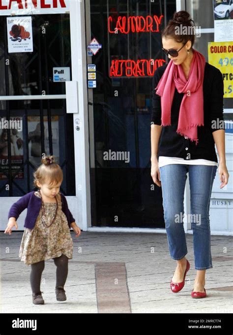 Doting Mom Jessica Alba Looks On As Her Daughter Honor Practices Walking While Leaving A