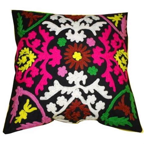 cotton printed suzani embroidered cushion cover size 18x18 inch at rs 350 piece in jaipur