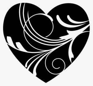 Fancy Heart Clip Art Black And White Fancy Love Heart Outline Transparent PNG