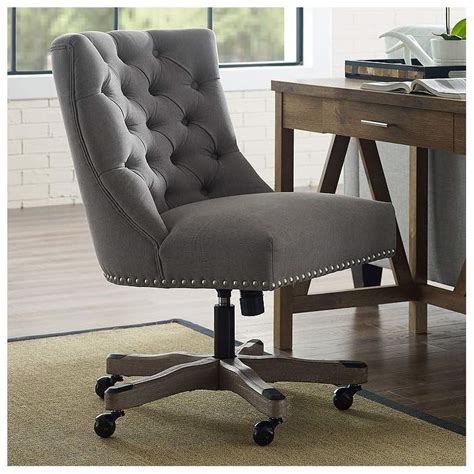 Empress Gray Tufted Adjustable Swivel Office Chair 93m35 Lamps Plus