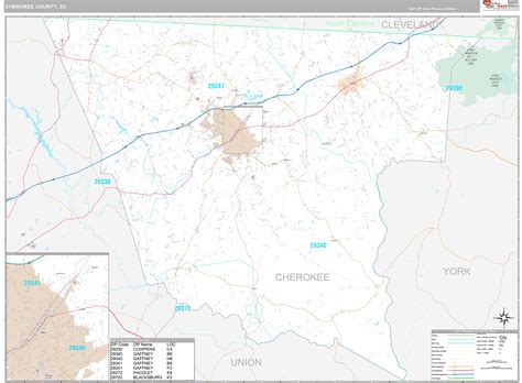 Cherokee County Sc Wall Map Premium Style By Marketmaps