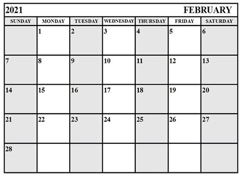 United states edition with federal holidays. Printable February 2021 Calendar Excel with Notes - One ...