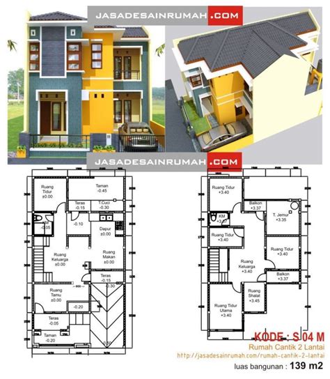 √ 30 Desain And Denah Rumah Minimalis 2 Lantai Sederhana Modern