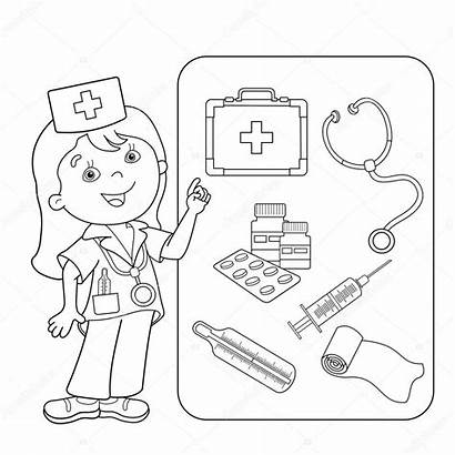 Doctor Coloring Aid Colorear Kleurplaat Kit Cartoon