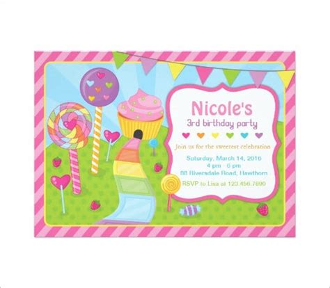 14 Wonderful Candyland Invitation Templates Psd Ai With Regard To