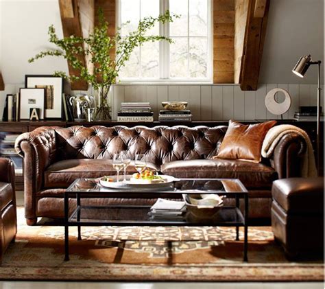 Living Room Tufted Leather Sofa Designs