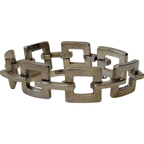 Taxco Modernist Sterling Silver Link Bracelet | Silver link bracelet, Link bracelets, Silver links