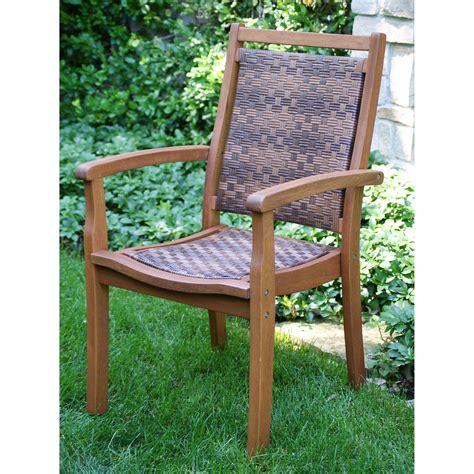 Chairs feature richly woven frames and supportive cushioning for true countryside rest and relaxation. Outdoor Interiors Stackable Resin Wicker Outdoor Dining ...
