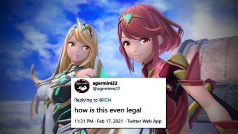Twitter S Reaction To Pyra Mythra In Smash Youtube