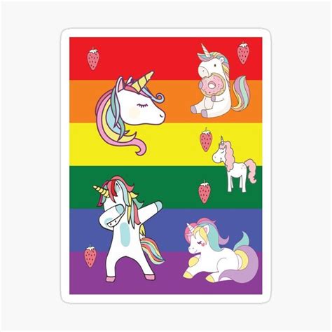 Cute Unicorns Pride Unicorn Stickers Cute Unicorn Pride Flags