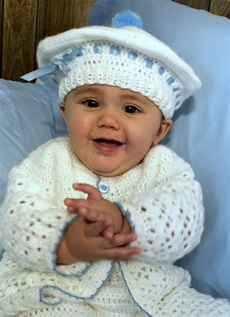 Baby Boy 9 12 Mo Christening Outfit Crochet Pattern With Etsy