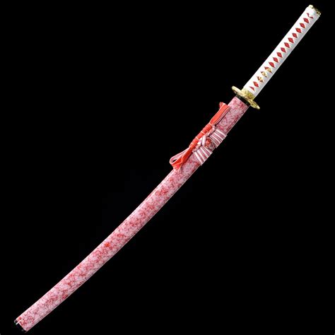 Pink Katana Handmade Japanese Katana Sword With Red Blade And