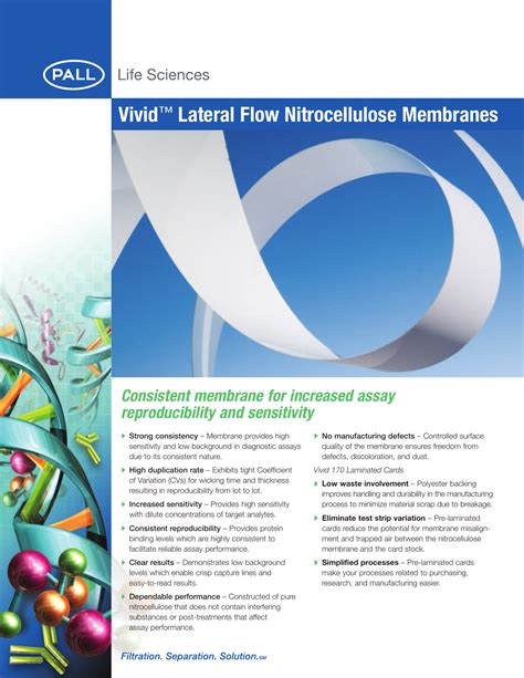 Vivid Lateral Flow Nitrocellulose Membranes Consistent Membrane For