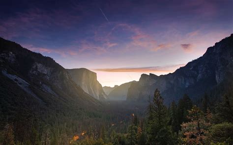 Download Wallpapers 4k Yosemite Valley Sunset Autumn Forest