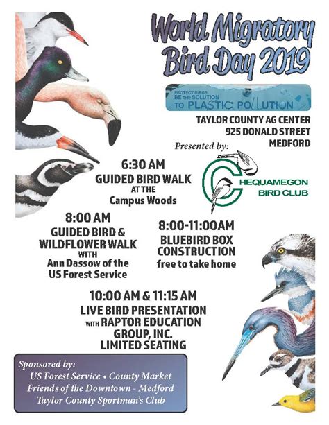 2020 Migratory Bird Day Celebration Medford Wisconsin Chequamegon