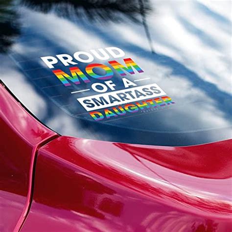 proud mom of a smartass daughter car decals gay pride decal lgbt rainbow equality lesbian vinyl