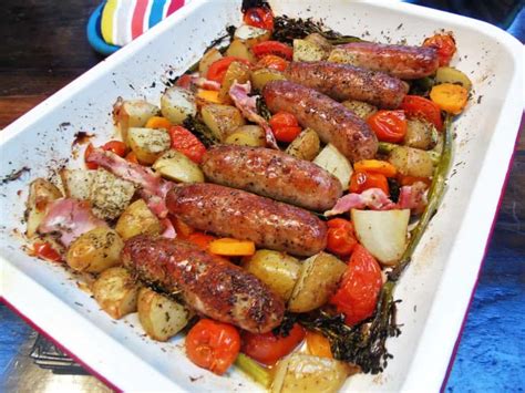 Seriously Simple Sausage And Bacon Traybake Basement Bakehouse