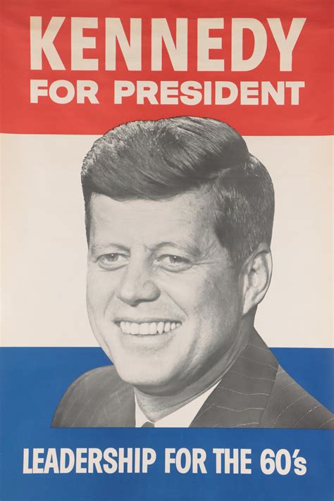 John F Kennedy Presidential Campaign Poster 1960s Ebth